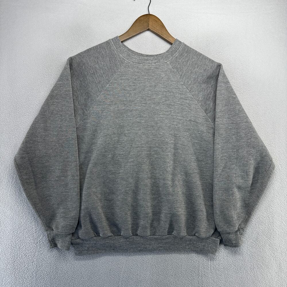 Vintage Blank Sweatshirt Mens Large Gray Sears Activewear Tri Blend Crewneck 80s